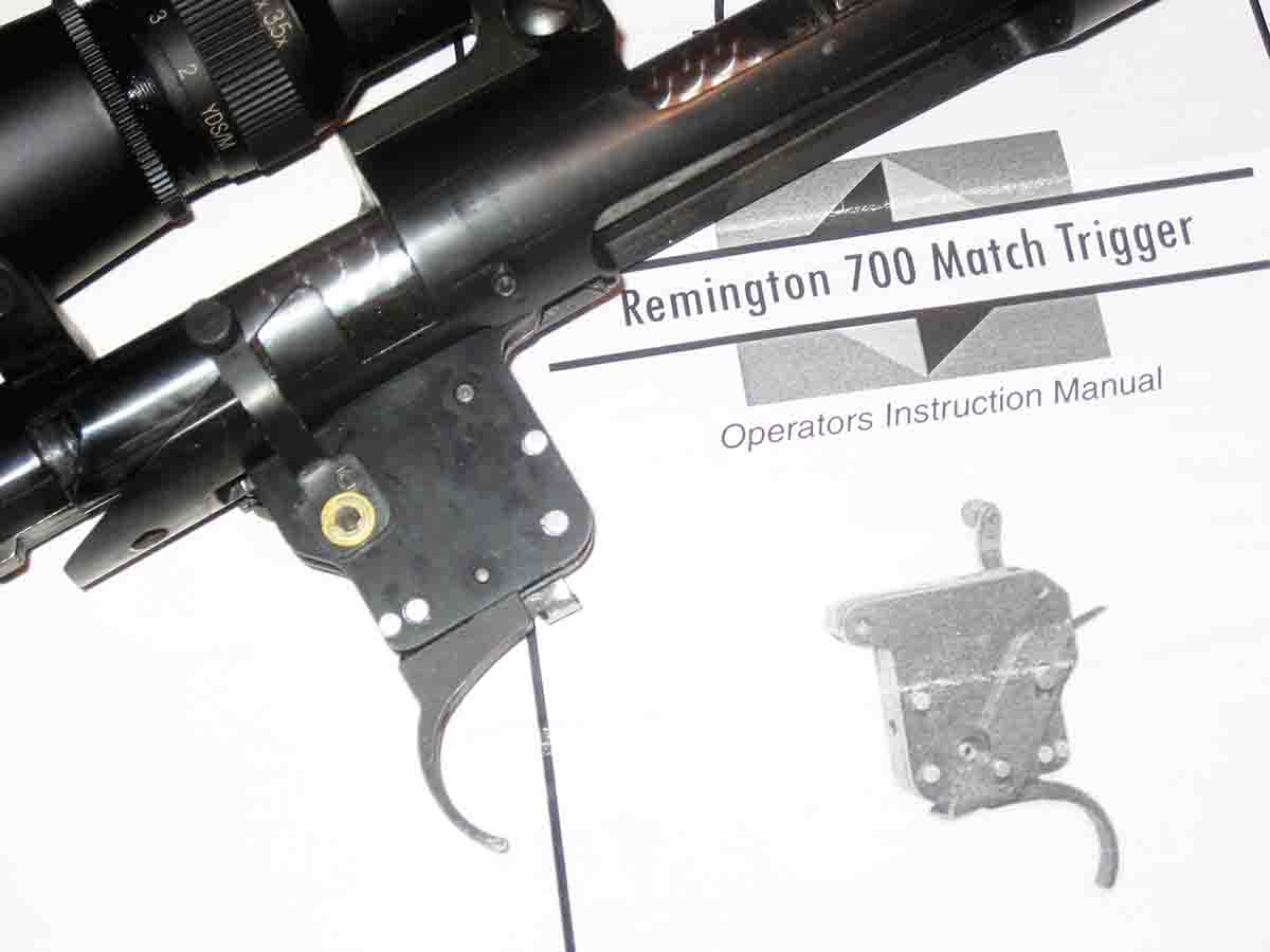 Several trigger companies make replacements for Remington 700 factory triggers, including this Shilen match trigger.